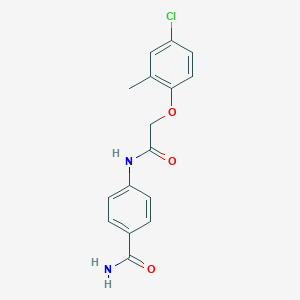 molecular formula C16H15ClN2O3 B397756 4-{[(4-Chloro-2-methylphenoxy)acetyl]amino}benzamide CAS No. 349477-02-7