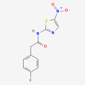 molecular formula C11H8FN3O3S B3977570 2-(4-fluorophenyl)-N-(5-nitro-1,3-thiazol-2-yl)acetamide 