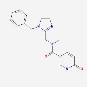 molecular formula C19H20N4O2 B3977576 N-[(1-benzyl-1H-imidazol-2-yl)methyl]-N,1-dimethyl-6-oxo-1,6-dihydropyridine-3-carboxamide 