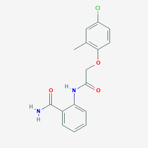 molecular formula C16H15ClN2O3 B397758 2-{[(4-Chloro-2-methylphenoxy)acetyl]amino}benzamide CAS No. 349477-08-3