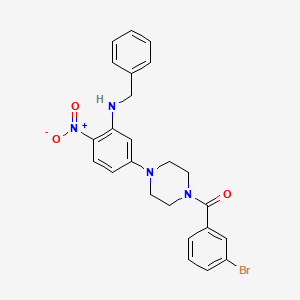 molecular formula C24H23BrN4O3 B3977597 N-benzyl-5-[4-(3-bromobenzoyl)-1-piperazinyl]-2-nitroaniline 