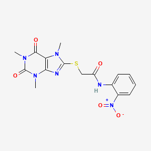 molecular formula C16H16N6O5S B3977605 N-(2-nitrophenyl)-2-[(1,3,7-trimethyl-2,6-dioxo-2,3,6,7-tetrahydro-1H-purin-8-yl)thio]acetamide 