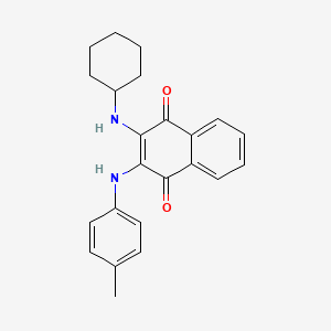 molecular formula C23H24N2O2 B3977616 2-(cyclohexylamino)-3-[(4-methylphenyl)amino]naphthoquinone 