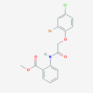 molecular formula C16H13BrClNO4 B397763 Methyl 2-{[(2-bromo-4-chlorophenoxy)acetyl]amino}benzoate 