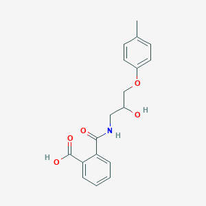 molecular formula C18H19NO5 B3977630 2-({[2-hydroxy-3-(4-methylphenoxy)propyl]amino}carbonyl)benzoic acid 