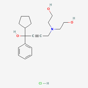 molecular formula C19H28ClNO3 B3977670 4-[bis(2-hydroxyethyl)amino]-1-cyclopentyl-1-phenyl-2-butyn-1-ol hydrochloride 
