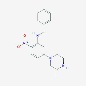 molecular formula C18H22N4O2 B397768 N-benzyl-5-(3-methylpiperazin-1-yl)-2-nitroaniline 