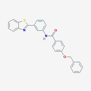 molecular formula C27H20N2O2S B397769 N-[3-(1,3-benzothiazol-2-yl)phenyl]-4-(benzyloxy)benzamide 