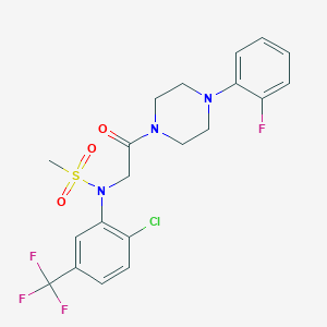 molecular formula C20H20ClF4N3O3S B3977698 N-[2-chloro-5-(trifluoromethyl)phenyl]-N-{2-[4-(2-fluorophenyl)-1-piperazinyl]-2-oxoethyl}methanesulfonamide 