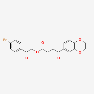 molecular formula C20H17BrO6 B3977707 2-(4-bromophenyl)-2-oxoethyl 4-(2,3-dihydro-1,4-benzodioxin-6-yl)-4-oxobutanoate 