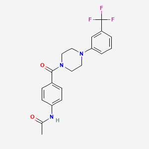 molecular formula C20H20F3N3O2 B3977710 N-[4-({4-[3-(trifluoromethyl)phenyl]-1-piperazinyl}carbonyl)phenyl]acetamide 