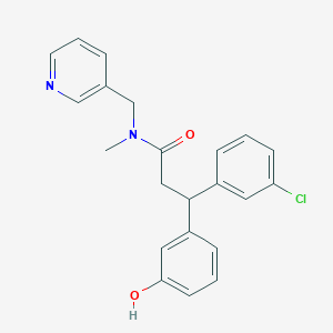 molecular formula C22H21ClN2O2 B3977715 3-(3-chlorophenyl)-3-(3-hydroxyphenyl)-N-methyl-N-(3-pyridinylmethyl)propanamide 