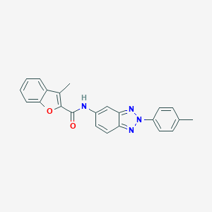 molecular formula C23H18N4O2 B397773 3-methyl-N-[2-(4-methylphenyl)-2H-1,2,3-benzotriazol-5-yl]-1-benzofuran-2-carboxamide 