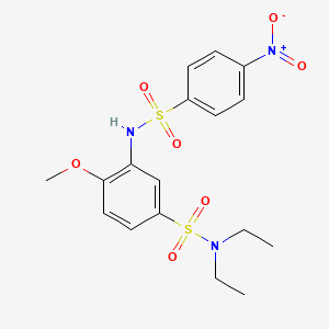 molecular formula C17H21N3O7S2 B3977764 N,N-diethyl-4-methoxy-3-{[(4-nitrophenyl)sulfonyl]amino}benzenesulfonamide 