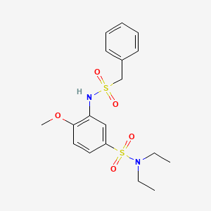 molecular formula C18H24N2O5S2 B3977767 3-[(benzylsulfonyl)amino]-N,N-diethyl-4-methoxybenzenesulfonamide 