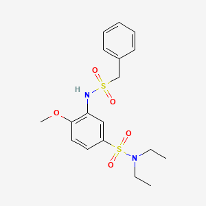 molecular formula C18H24N2O5S2 B3977767 N,N-DIETHYL-4-METHOXY-3-(PHENYLMETHANESULFONAMIDO)BENZENE-1-SULFONAMIDE 