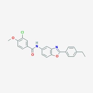 molecular formula C23H19ClN2O3 B397777 3-chloro-N-[2-(4-ethylphenyl)-1,3-benzoxazol-5-yl]-4-methoxybenzamide 