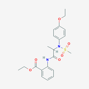molecular formula C21H26N2O6S B3977806 ethyl 2-{[N-(4-ethoxyphenyl)-N-(methylsulfonyl)alanyl]amino}benzoate 