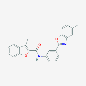 3-methyl-N-[3-(5-methyl-1,3-benzoxazol-2-yl)phenyl]-1-benzofuran-2-carboxamide