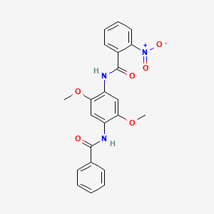 molecular formula C22H19N3O6 B3977822 N-[4-(benzoylamino)-2,5-dimethoxyphenyl]-2-nitrobenzamide 