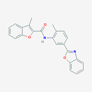 molecular formula C24H18N2O3 B397783 N-[5-(1,3-benzoxazol-2-yl)-2-methylphenyl]-3-methyl-1-benzofuran-2-carboxamide 