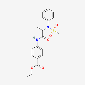 molecular formula C19H22N2O5S B3977837 ethyl 4-{[N-(methylsulfonyl)-N-phenylalanyl]amino}benzoate 