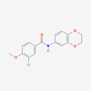 molecular formula C16H14ClNO4 B397785 3-chloro-N-(2,3-dihydro-1,4-benzodioxin-6-yl)-4-methoxybenzamide 