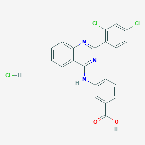 molecular formula C21H14Cl3N3O2 B3977854 3-{[2-(2,4-dichlorophenyl)-4-quinazolinyl]amino}benzoic acid hydrochloride 
