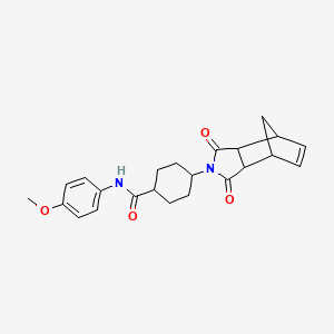 molecular formula C23H26N2O4 B3977874 4-(3,5-dioxo-4-azatricyclo[5.2.1.0~2,6~]dec-8-en-4-yl)-N-(4-methoxyphenyl)cyclohexanecarboxamide 