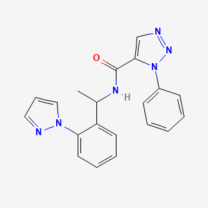 molecular formula C20H18N6O B3977880 1-phenyl-N-{1-[2-(1H-pyrazol-1-yl)phenyl]ethyl}-1H-1,2,3-triazole-5-carboxamide 