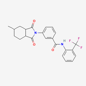 molecular formula C23H21F3N2O3 B3977891 3-(5-methyl-1,3-dioxooctahydro-2H-isoindol-2-yl)-N-[2-(trifluoromethyl)phenyl]benzamide 