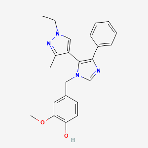 molecular formula C23H24N4O2 B3977896 4-{[5-(1-ethyl-3-methyl-1H-pyrazol-4-yl)-4-phenyl-1H-imidazol-1-yl]methyl}-2-methoxyphenol 