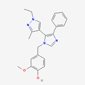 4-{[5-(1-ethyl-3-methyl-1H-pyrazol-4-yl)-4-phenyl-1H-imidazol-1-yl]methyl}-2-methoxyphenol