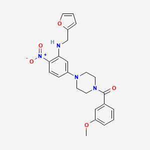 molecular formula C23H24N4O5 B3977935 (2-furylmethyl){5-[4-(3-methoxybenzoyl)-1-piperazinyl]-2-nitrophenyl}amine 
