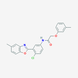 molecular formula C23H19ClN2O3 B397795 N-[4-chloro-3-(5-methyl-1,3-benzoxazol-2-yl)phenyl]-2-(3-methylphenoxy)acetamide 