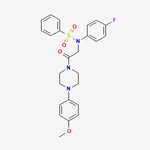 molecular formula C25H26FN3O4S B3977963 N-(4-fluorophenyl)-N-{2-[4-(4-methoxyphenyl)-1-piperazinyl]-2-oxoethyl}benzenesulfonamide 