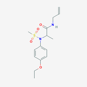 molecular formula C15H22N2O4S B3977977 N~2~-(4-ethoxyphenyl)-N~2~-(methylsulfonyl)-N-prop-2-en-1-ylalaninamide 