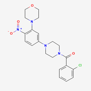 molecular formula C21H23ClN4O4 B3978006 4-{5-[4-(2-chlorobenzoyl)-1-piperazinyl]-2-nitrophenyl}morpholine 