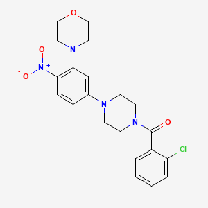 molecular formula C21H23ClN4O4 B3978006 4-{5-[4-(2-chlorobenzoyl)piperazin-1-yl]-2-nitrophenyl}morpholine 