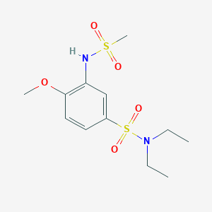 molecular formula C12H20N2O5S2 B3978009 N,N-diethyl-3-methanesulfonamido-4-methoxybenzene-1-sulfonamide 