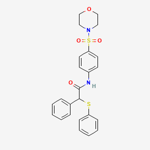 molecular formula C24H24N2O4S2 B3978015 N-[4-(morpholine-4-sulfonyl)phenyl]-2-phenyl-2-(phenylsulfanyl)acetamide 