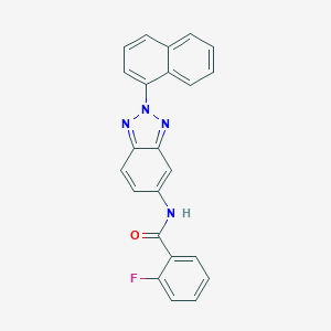 molecular formula C23H15FN4O B397803 2-fluoro-N-[2-(naphthalen-1-yl)-2H-benzotriazol-5-yl]benzamide 