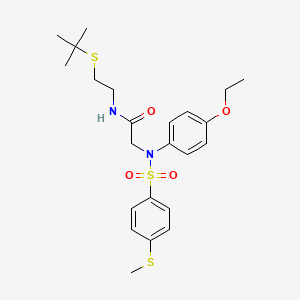 molecular formula C23H32N2O4S3 B3978058 N~1~-[2-(tert-butylthio)ethyl]-N~2~-(4-ethoxyphenyl)-N~2~-{[4-(methylthio)phenyl]sulfonyl}glycinamide 