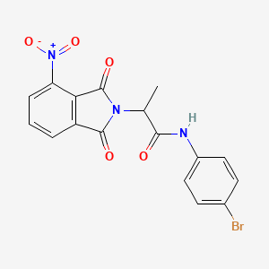 molecular formula C17H12BrN3O5 B3978065 N-(4-bromophenyl)-2-(4-nitro-1,3-dioxo-1,3-dihydro-2H-isoindol-2-yl)propanamide 
