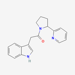 molecular formula C19H19N3O B3978067 3-[2-oxo-2-(2-pyridin-2-ylpyrrolidin-1-yl)ethyl]-1H-indole 