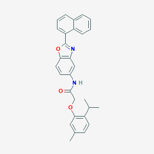 molecular formula C29H26N2O3 B397808 2-(2-isopropyl-5-methylphenoxy)-N-[2-(1-naphthyl)-1,3-benzoxazol-5-yl]acetamide 