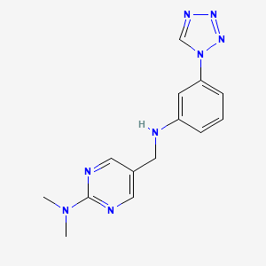 molecular formula C14H16N8 B3978084 N,N-dimethyl-5-({[3-(1H-tetrazol-1-yl)phenyl]amino}methyl)-2-pyrimidinamine 