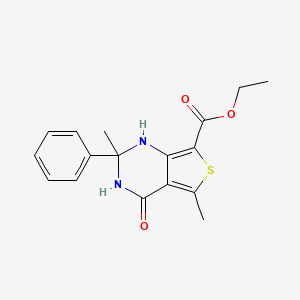 molecular formula C17H18N2O3S B3978092 ethyl 2,5-dimethyl-4-oxo-2-phenyl-1,2,3,4-tetrahydrothieno[3,4-d]pyrimidine-7-carboxylate 