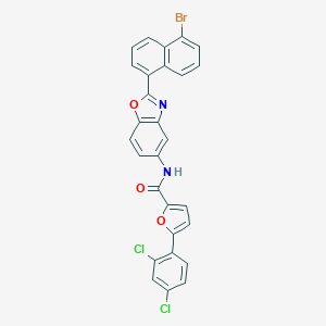 molecular formula C28H15BrCl2N2O3 B397811 N-[2-(5-bromo-1-naphthyl)-1,3-benzoxazol-5-yl]-5-(2,4-dichlorophenyl)-2-furamide 