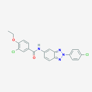molecular formula C21H16Cl2N4O2 B397812 3-chloro-N-[2-(4-chlorophenyl)-2H-1,2,3-benzotriazol-5-yl]-4-ethoxybenzamide 